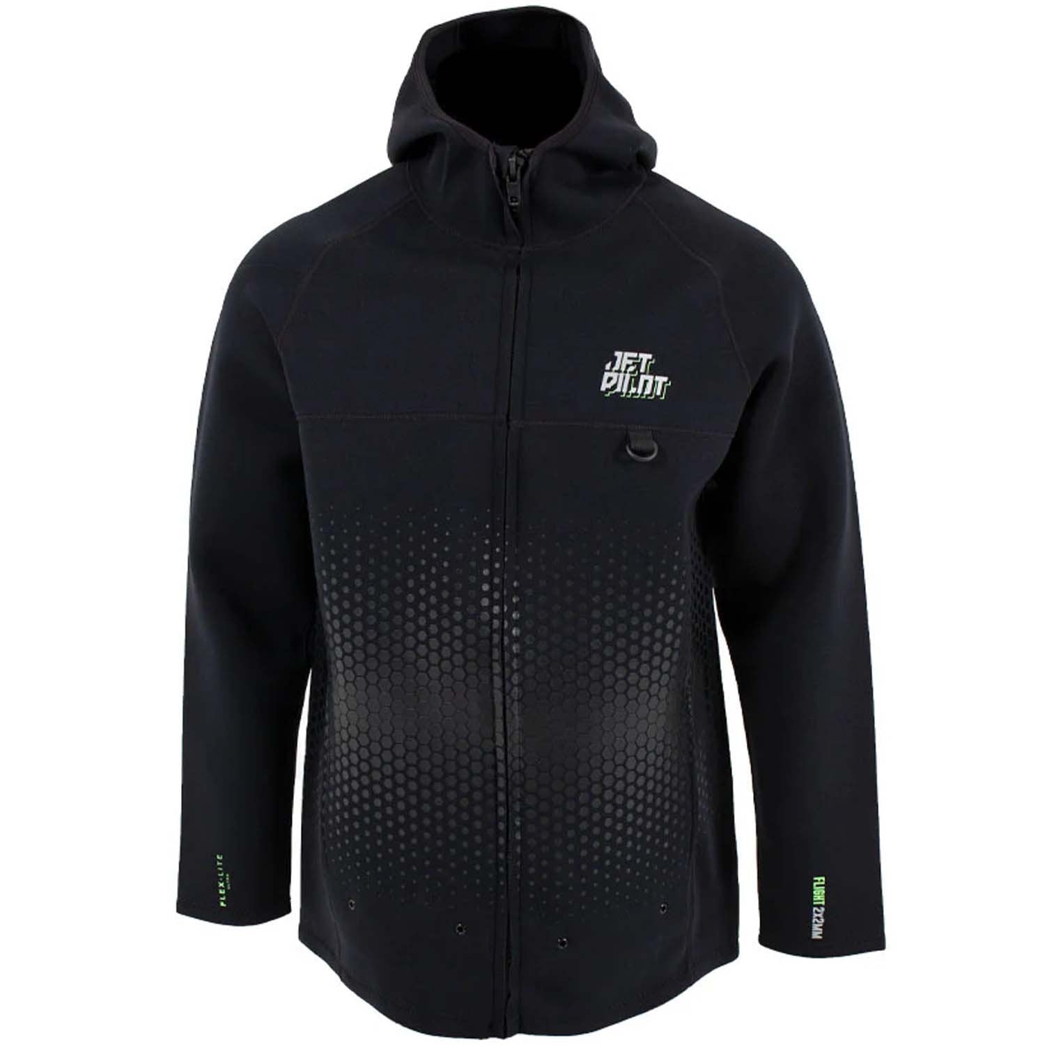 2025 JETPILOT FLIGHT MENS HOODED TOUR COAT - BLACK